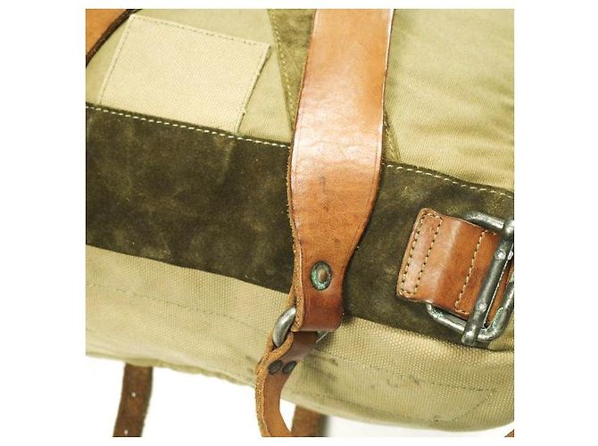 Ralph Lauren RRL Canvas Leather Rucksack Braun Beige - Ansicht 8