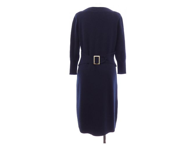 Chanel Kleid Kaschmir-Mischung Blau Marineblau - Ansicht 2