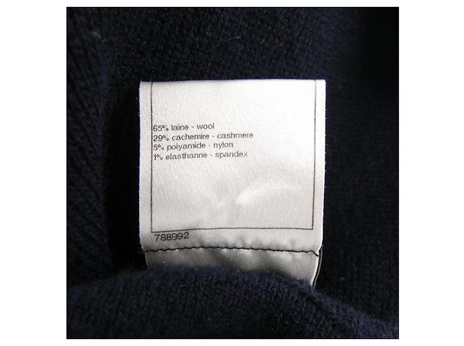 Chanel Kleid Kaschmir-Mischung Blau Marineblau - Ansicht 3