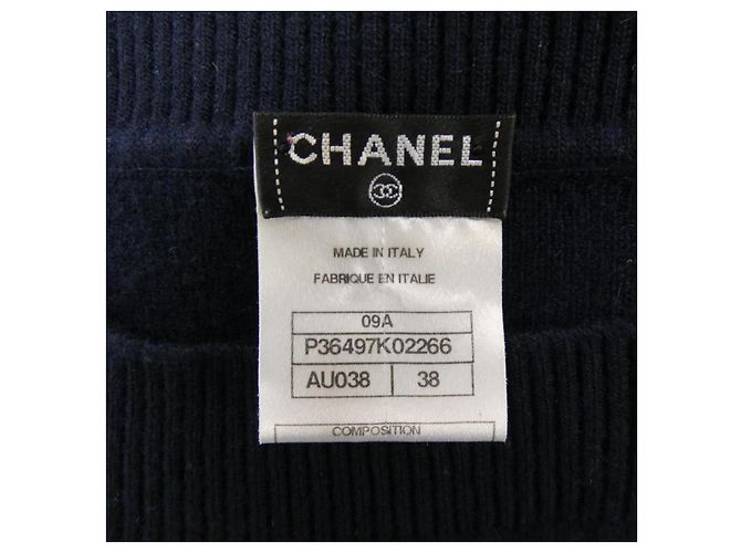 Chanel Kleid Kaschmir-Mischung Blau Marineblau - Ansicht 4