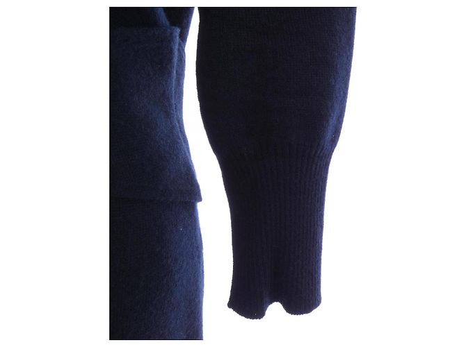 Chanel Kleid Kaschmir-Mischung Blau Marineblau - Ansicht 6