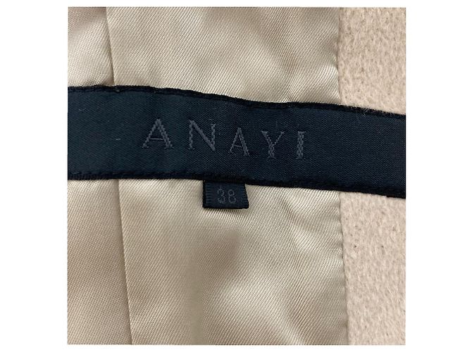 Autre Marque Abrigo ANAYI de angora Blue Fox Beige - vista 10