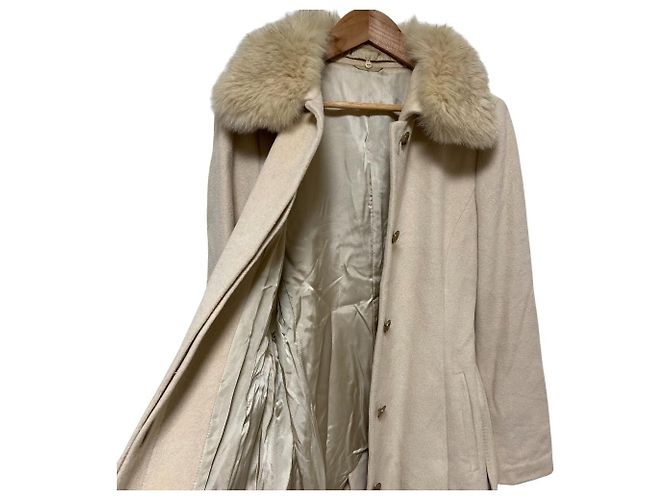 Autre Marque Abrigo ANAYI de angora Blue Fox Beige - vista 2