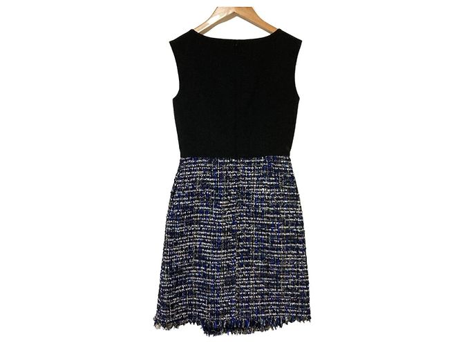 Autre Marque Chesty Bijou Tweed Kleid Schwarz Weiß Marineblau - Ansicht 2