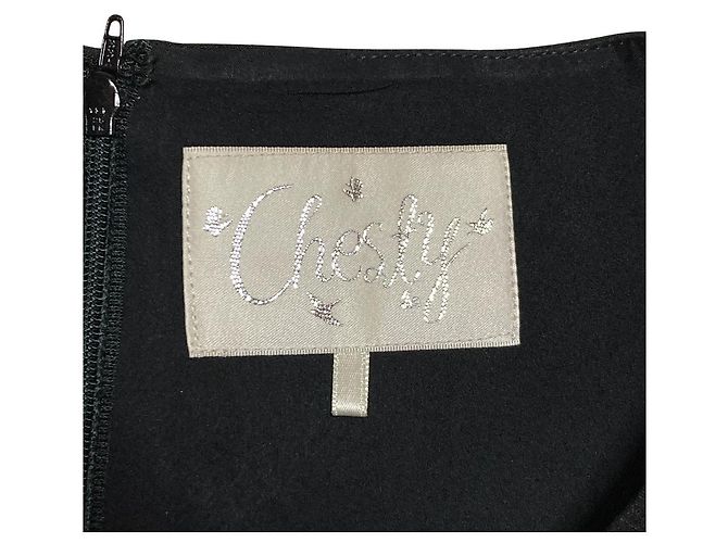 Autre Marque Chesty Bijou Tweed Kleid Schwarz Weiß Marineblau - Ansicht 4