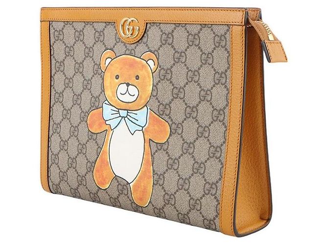 Gucci Clutch GG Supreme Kai Collaboration Edizione Limitata Arancione - vista 2