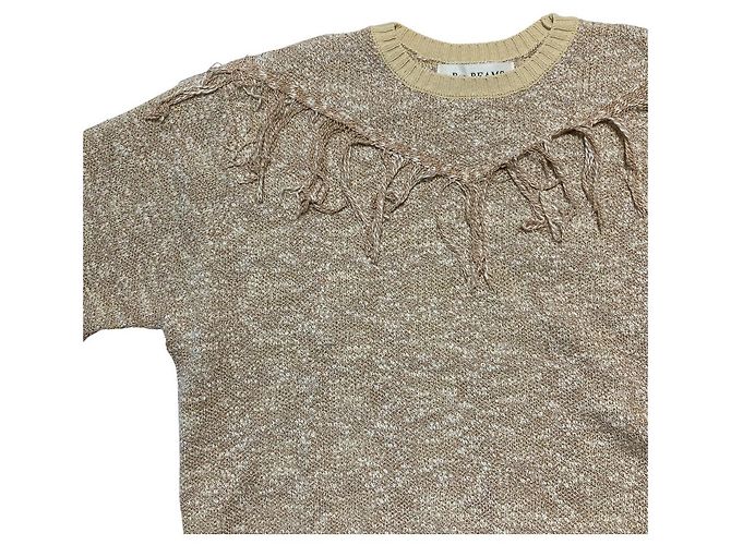 Autre Marque Ray Beams Melange Strickpullover mit Fransen Beige - Ansicht 3
