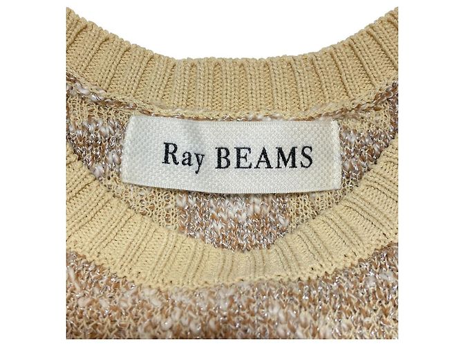 Autre Marque Ray Beams Melange Strickpullover mit Fransen Beige - Ansicht 4