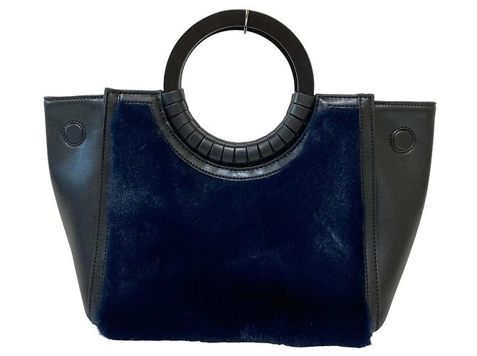 Autre Marque Borsa 2 way con corda Nero Blu navy - vista 3