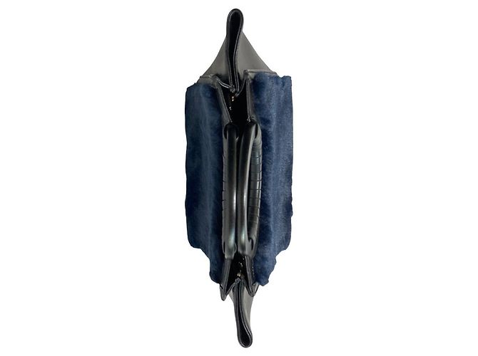 Autre Marque Borsa 2 way con corda Nero Blu navy - vista 4