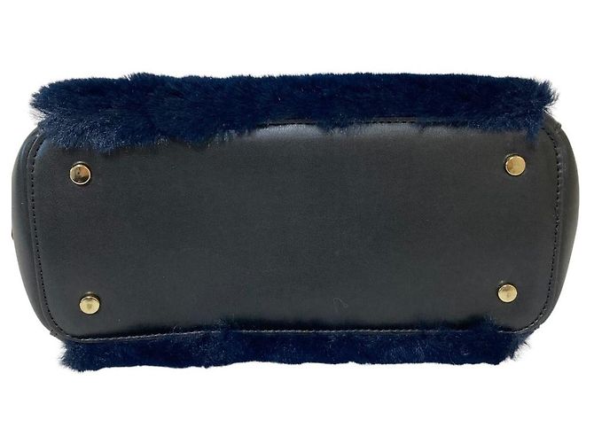 Autre Marque Borsa 2 way con corda Nero Blu navy - vista 5