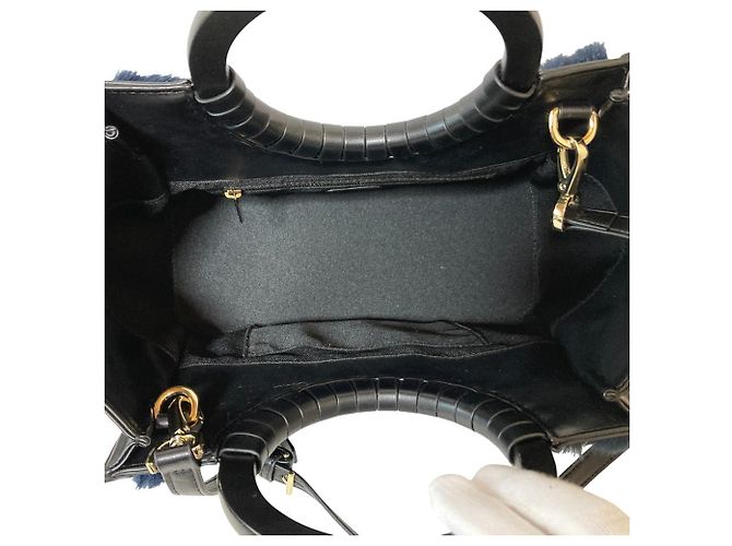 Autre Marque Borsa 2 way con corda Nero Blu navy - vista 6