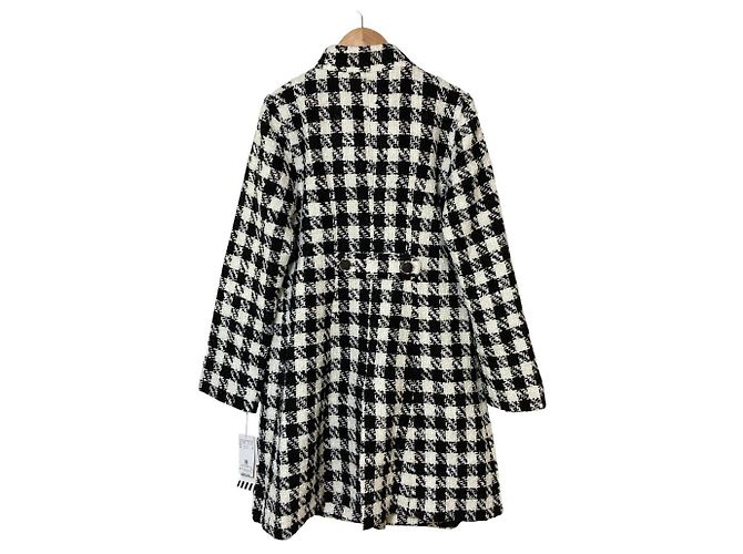 Autre Marque Abrigo largo de tweed REDYAZEL Negro Blanco - vista 2