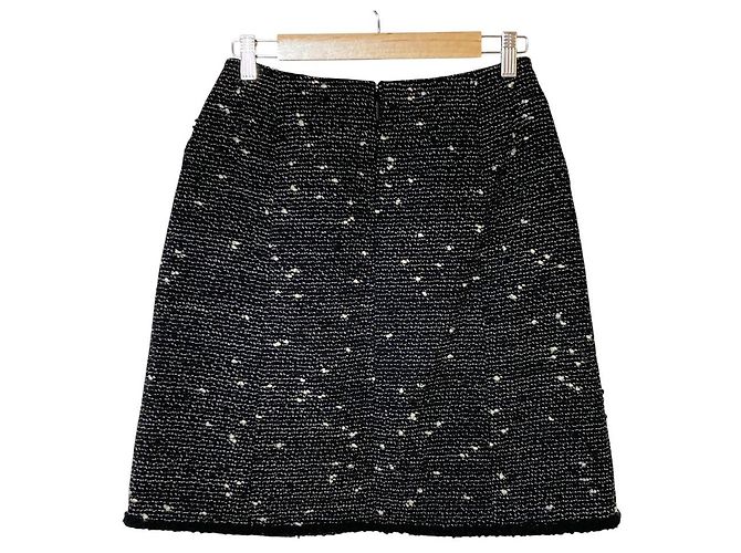 Autre Marque Falda de tweed en tejido italiano Rene TISSUE Negro - vista 2
