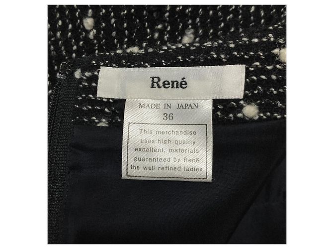 Autre Marque Falda de tweed en tejido italiano Rene TISSUE Negro - vista 4