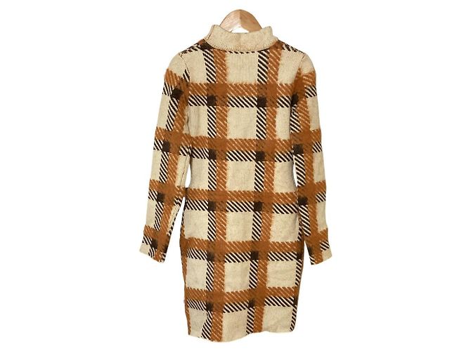 Autre Marque Eimy Istoire Karo-Strickkleid Braun Weiß - Ansicht 2