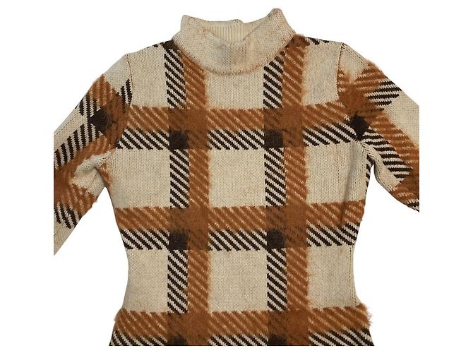 Autre Marque Eimy Istoire Karo-Strickkleid Braun Weiß - Ansicht 3