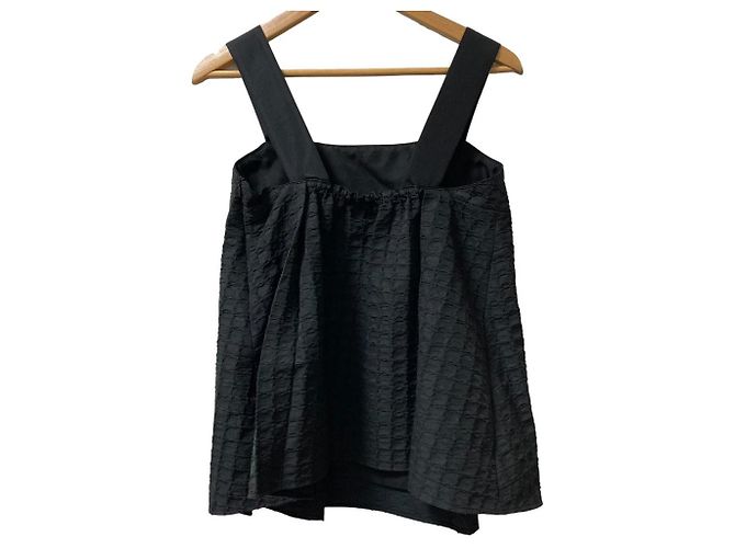 Autre Marque Drawer Puff Jacquard Camisole Schwarz - Ansicht 4
