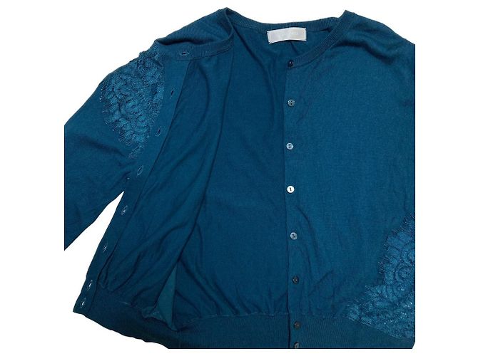 Autre Marque CELFORD Strickjacke aus Spitze Grün - Ansicht 3