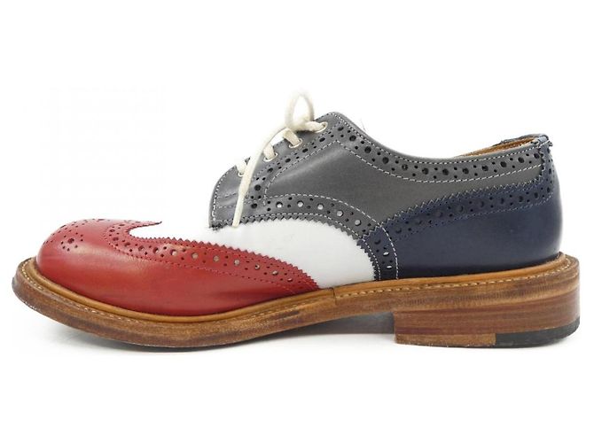 Autre Marque Tricker's Lederschuhe Braun Weiß Rot Marineblau - Ansicht 2
