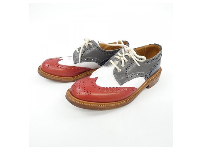 Autre Marque Tricker's Lederschuhe Braun Weiß Rot Marineblau - Ansicht 3