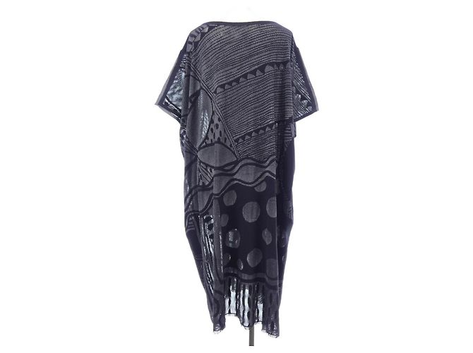 Autre Marque Vestido Pleats Please A-POC Negro Blanco - vista 2