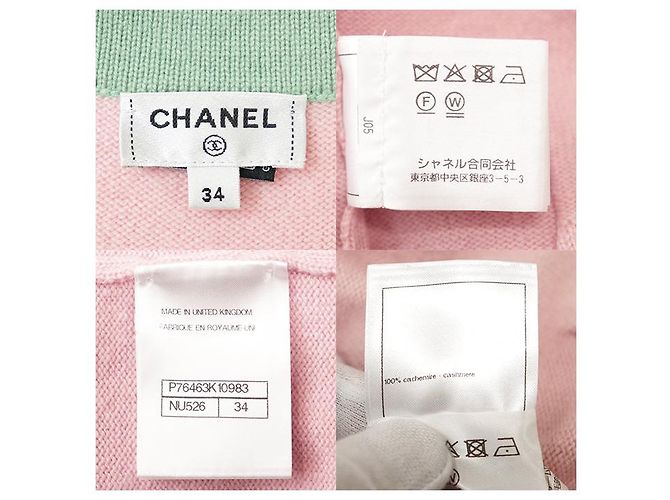 Cárdigan de punto de cachemira CHANEL P76463 Rosa - vista 10