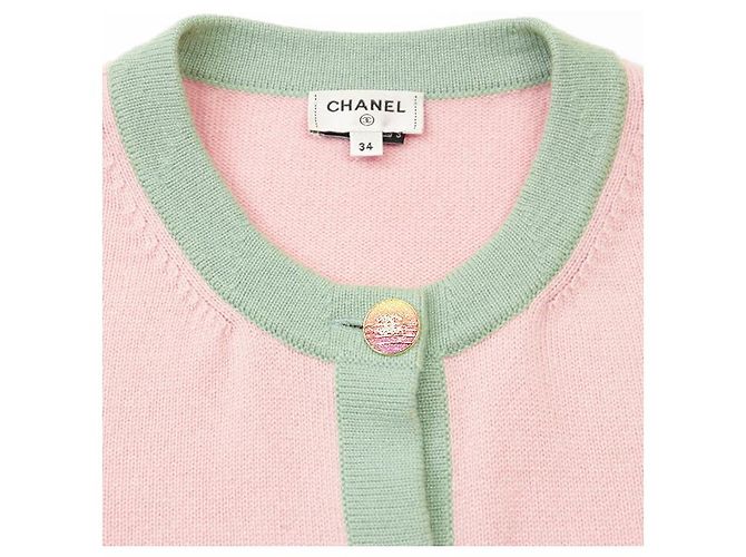 Cárdigan de punto de cachemira CHANEL P76463 Rosa - vista 11