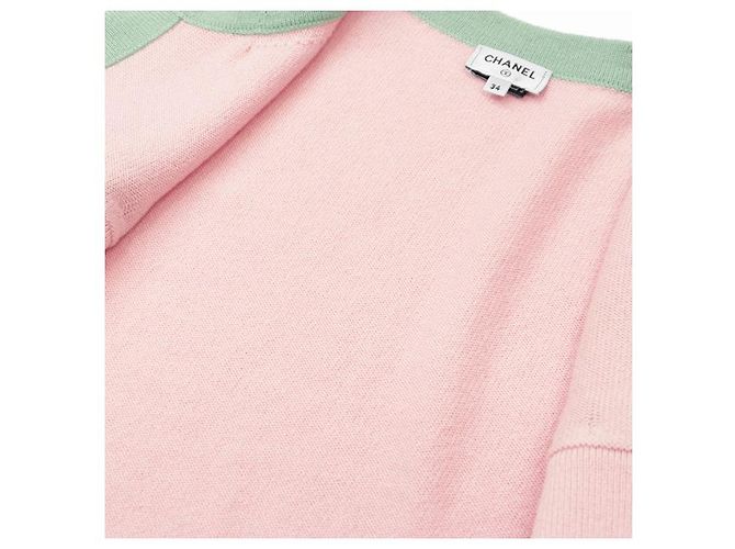 Cárdigan de punto de cachemira CHANEL P76463 Rosa - vista 12