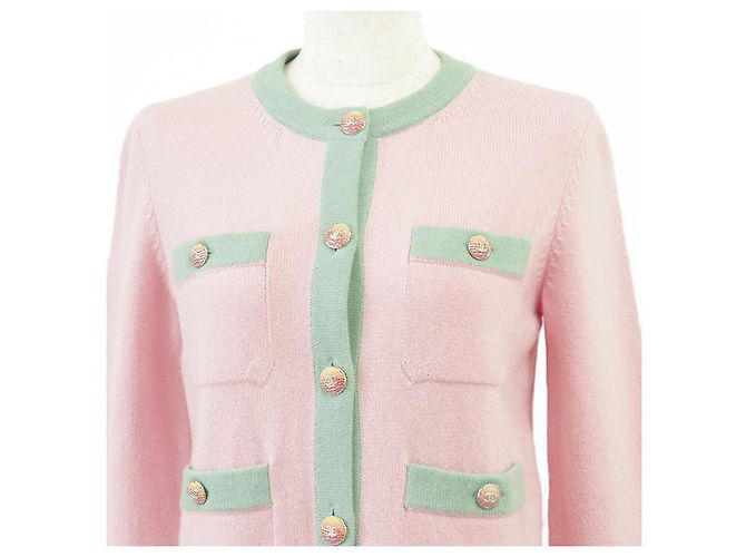 Cárdigan de punto de cachemira CHANEL P76463 Rosa - vista 2