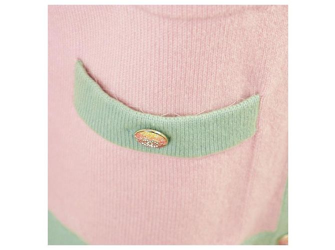 Cárdigan de punto de cachemira CHANEL P76463 Rosa - vista 5