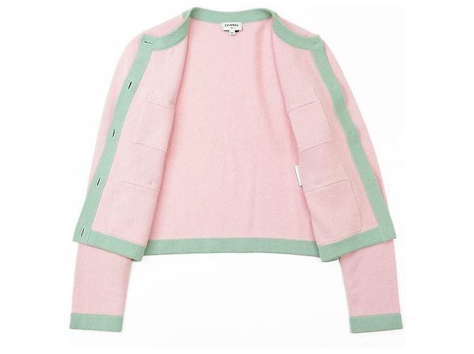 Cárdigan de punto de cachemira CHANEL P76463 Rosa - vista 9
