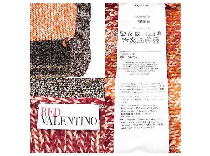 Cardigã longo de lã, nylon e rayon RED VALENTINO Marrom - vista 10