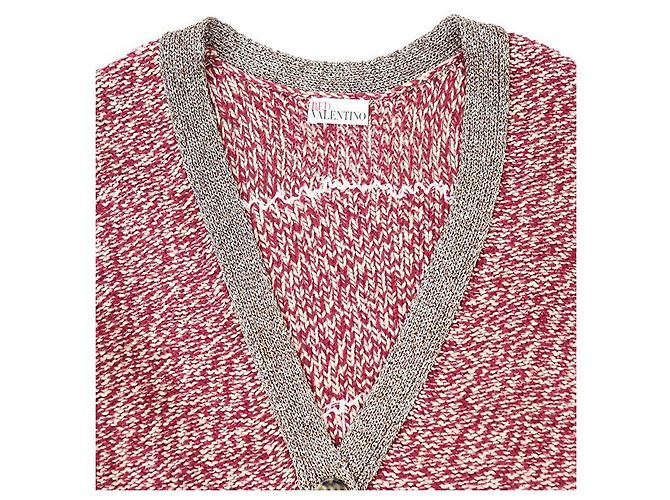 Cardigã longo de lã, nylon e rayon RED VALENTINO Marrom - vista 11