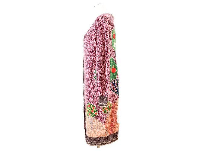 Cardigã longo de lã, nylon e rayon RED VALENTINO Marrom - vista 5