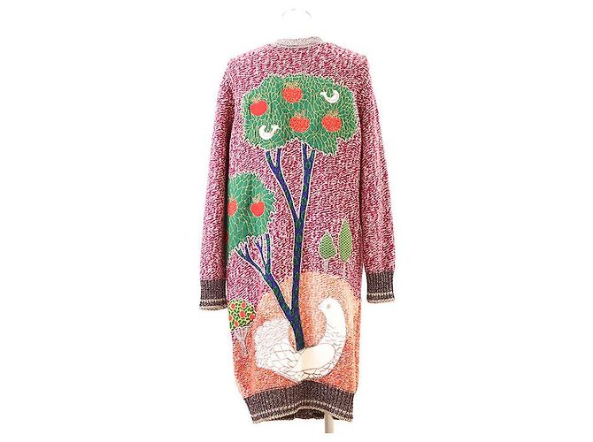 Cardigã longo de lã, nylon e rayon RED VALENTINO Marrom - vista 7