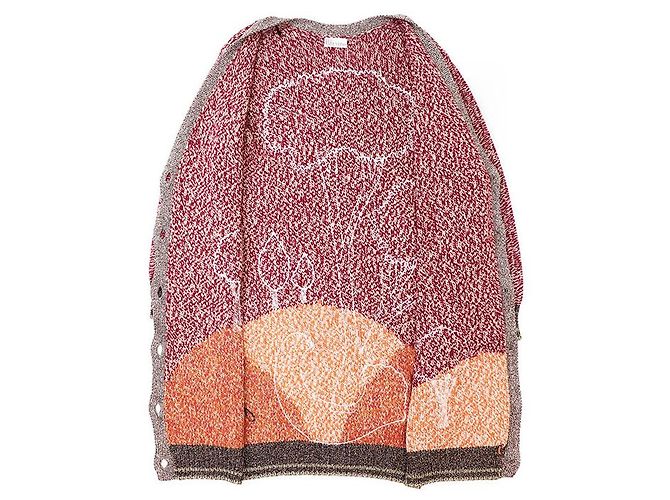 Cardigã longo de lã, nylon e rayon RED VALENTINO Marrom - vista 8