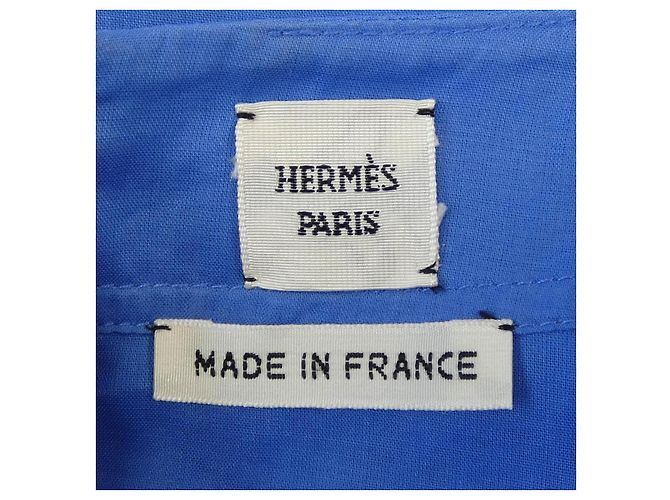 Hermès Top in seta Hermes Blu - vista 4