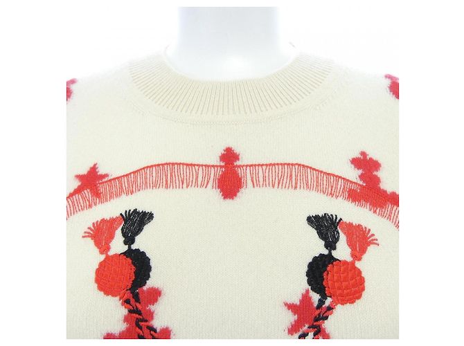 Hermès Hermes POSTE ET CAVALERIE36 Punto de cachemira Roja Beige - vista 5