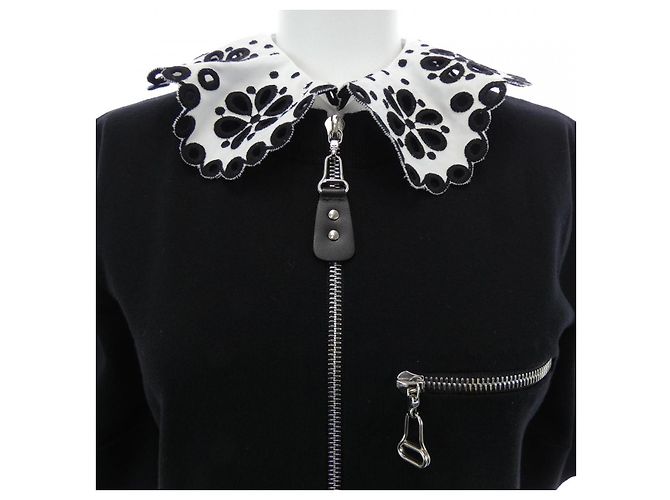 Vestido de malha com fecho de correr e gola bordada Louis Vuitton Preto - vista 5