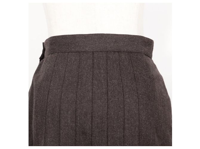 Falda acampanada de lana Chanel Castaño - vista 4