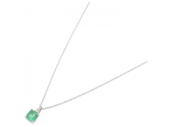 Autre Marque Collana in platino PT950, smeraldo e diamante Verde - vista 2