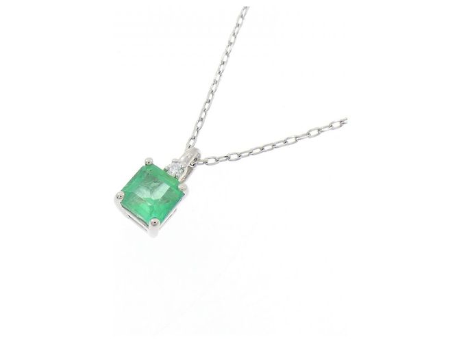 Autre Marque Collana in platino PT950, smeraldo e diamante Verde - vista 3