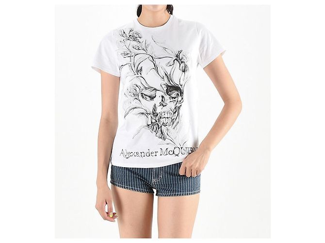 Alexander Mcqueen T-Shirt mit Kurzarm und Logo-Print Weiß QZABT - Ansicht 10