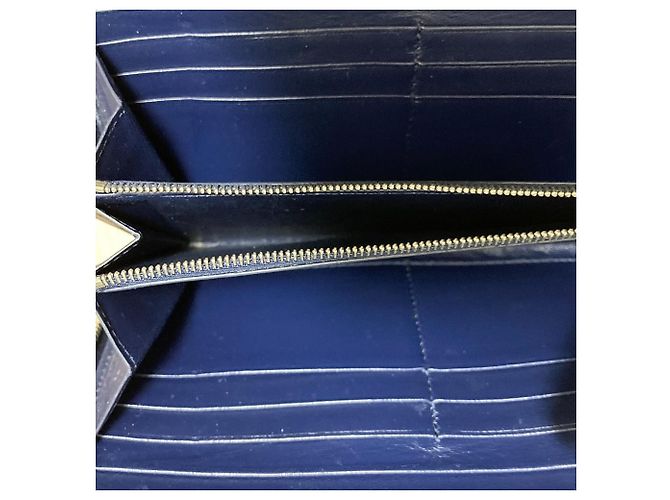 Portafoglio lungo in pelle con zip Balenciaga Blu Blu navy - vista 12
