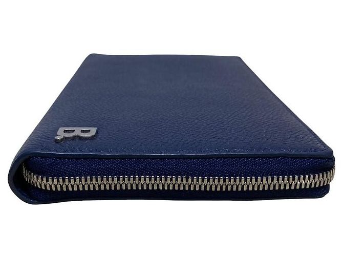 Portafoglio lungo in pelle con zip Balenciaga Blu Blu navy - vista 4