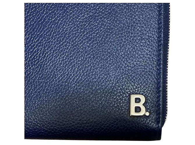 Portafoglio lungo in pelle con zip Balenciaga Blu Blu navy - vista 7