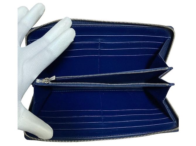 Portafoglio lungo in pelle con zip Balenciaga Blu Blu navy - vista 9