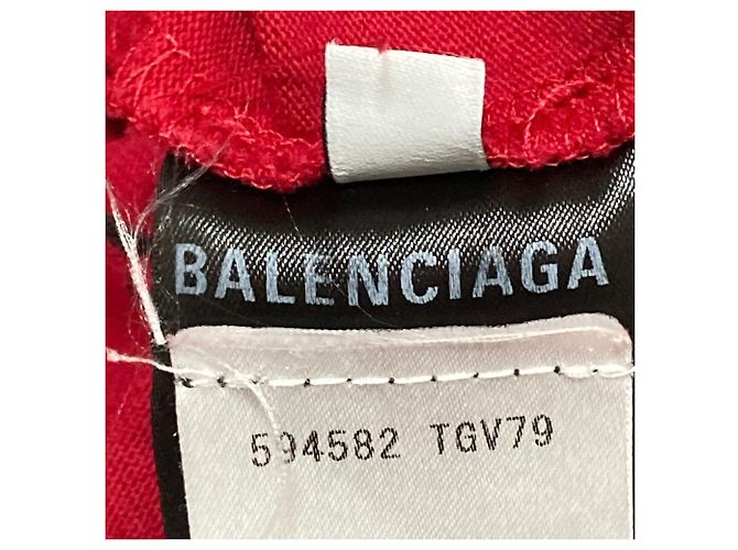Camiseta de cuello alto de algodón con logo multi Balenciaga Roja - vista 6