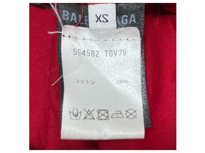 Camiseta de cuello alto de algodón con logo multi Balenciaga Roja - vista 7